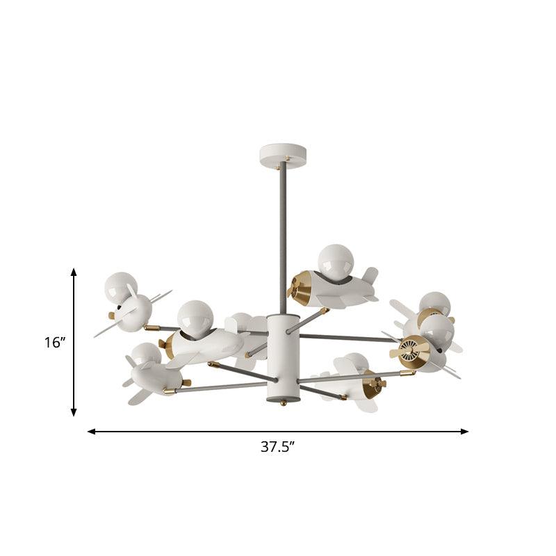 Airplane Pendant Chandelier Cartoon Metal 5/8 Heads Light Fixture - Rebooters