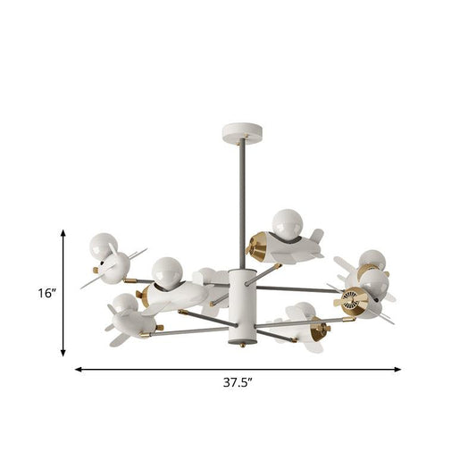 Airplane Pendant Chandelier Cartoon Metal 5/8 Heads Light Fixture - Rebooters