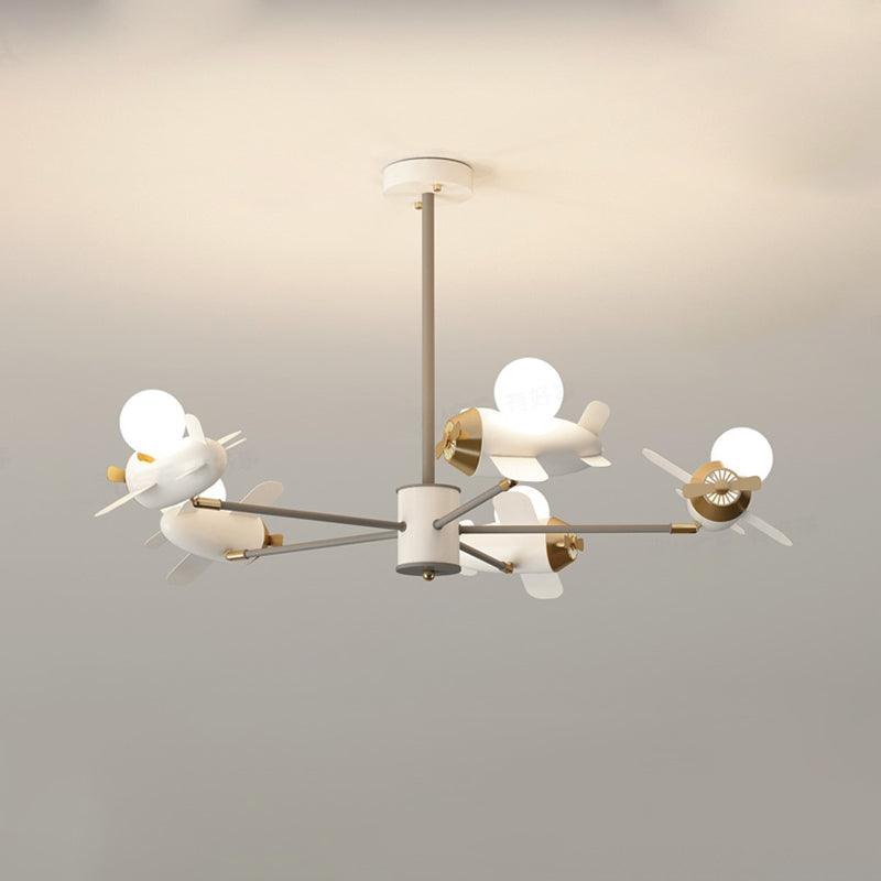 Airplane Pendant Chandelier Cartoon Metal 5/8 Heads Light Fixture - Rebooters