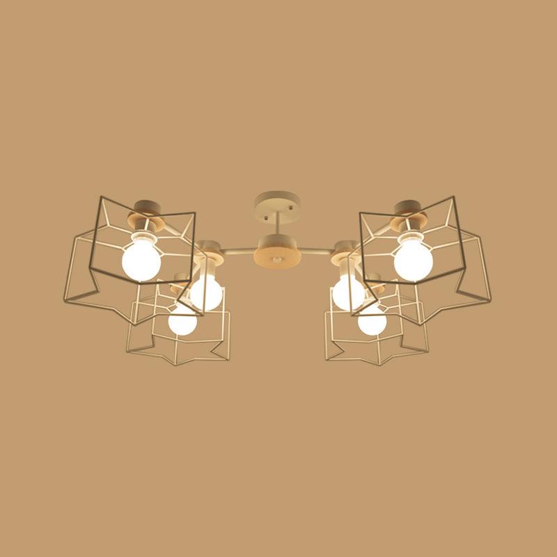 6-Light Bedroom Hanging Chandelier Cartoon White Lamp - Rebooters