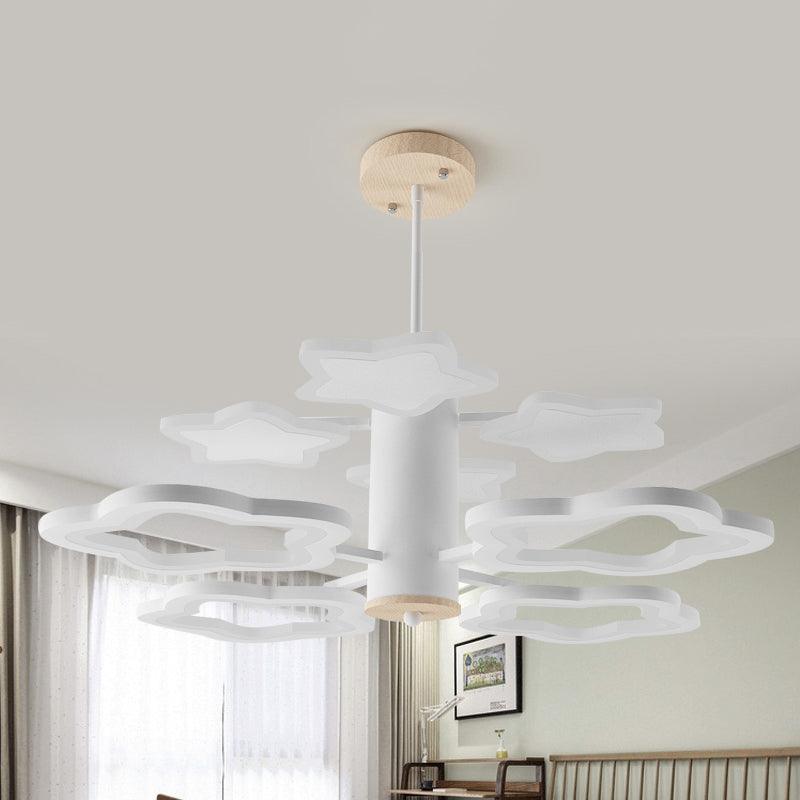 8 Bulbs Bedroom Suspension Lamp Nordic White Ceiling Chandelier - Rebooters