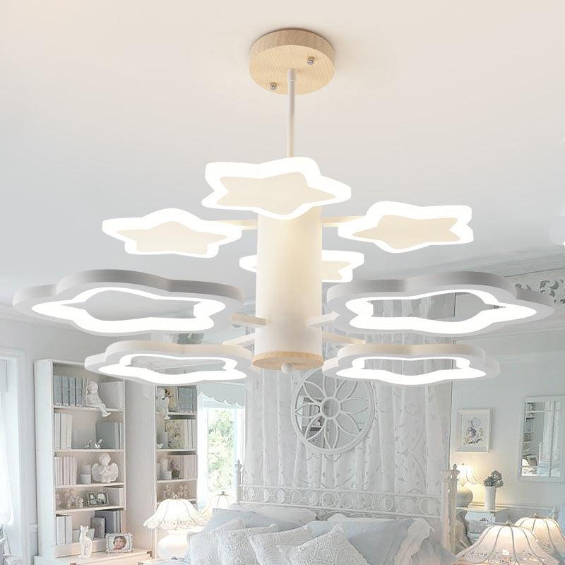 8 Bulbs Bedroom Suspension Lamp Nordic White Ceiling Chandelier - Rebooters
