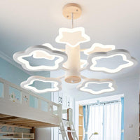 8 Bulbs Bedroom Suspension Lamp Nordic White Ceiling Chandelier - Rebooters