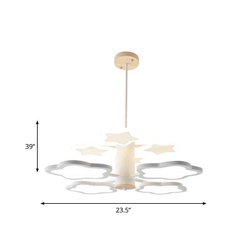 8 Bulbs Bedroom Suspension Lamp Nordic White Ceiling Chandelier - Rebooters