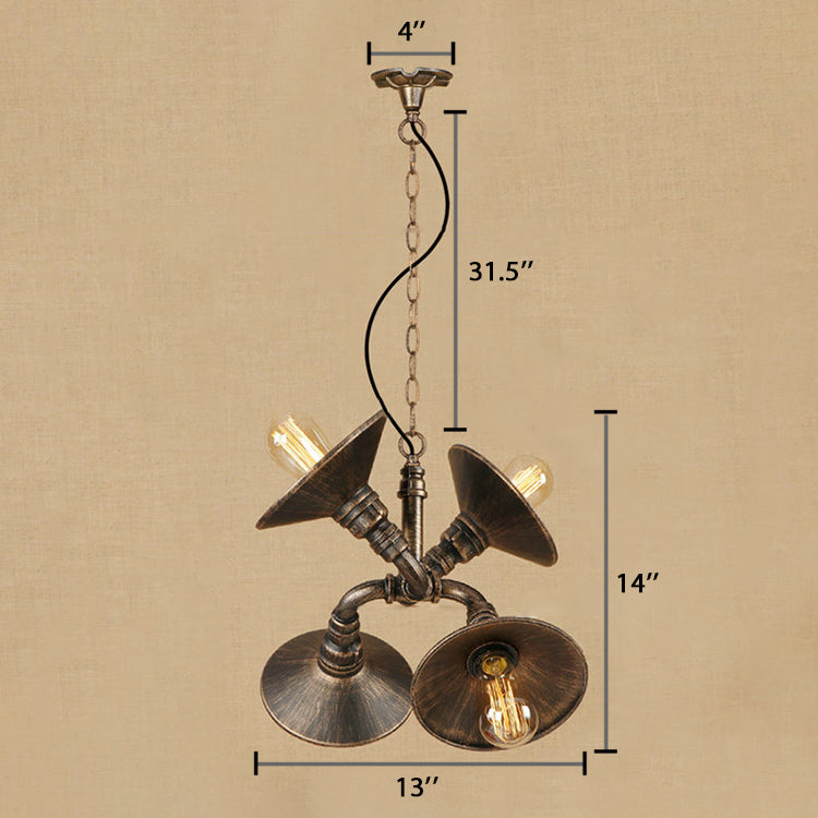4-Light Chandelier Light Vintage Industrial Metal Lamp - Rebooters