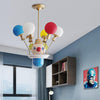 Kid Bedroom Clown Chandelier with Balloon Glass Resin Light - Rebooters