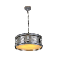 Drum Shape Metal Chandeliers Three-bulb Industrial Pendant Light - Rebooters