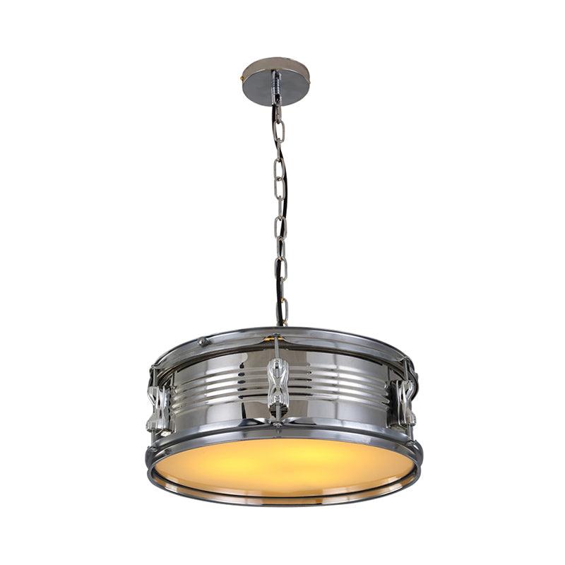Drum Shape Metal Chandeliers Three-bulb Industrial Pendant Light - Rebooters