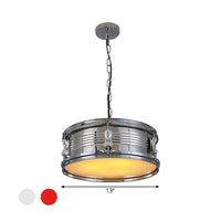 Drum Shape Metal Chandeliers Three-bulb Industrial Pendant Light - Rebooters