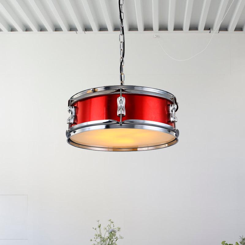 Drum Shape Metal Chandeliers Three-bulb Industrial Pendant Light - Rebooters