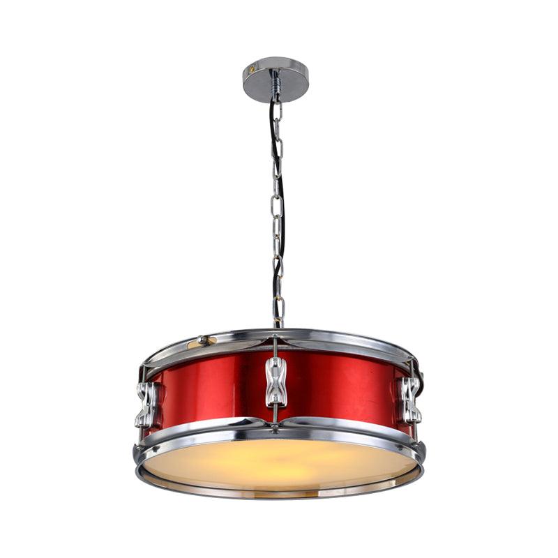 Drum Shape Metal Chandeliers Three-bulb Industrial Pendant Light - Rebooters