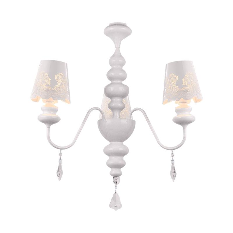 Modern Cone Chandelier Lamp With Metal Shade And Crystal Light - Rebooters