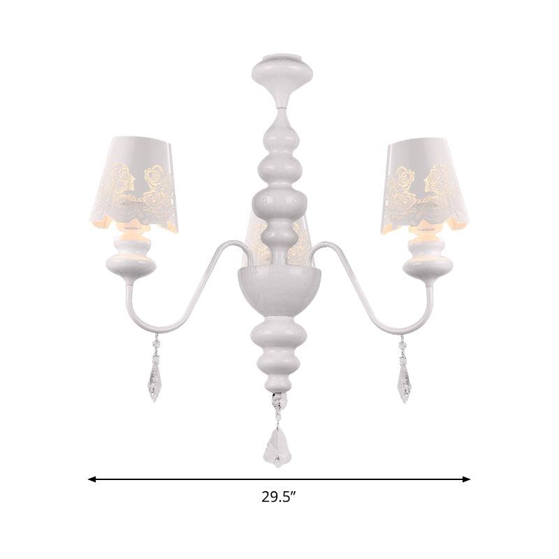 Modern Cone Chandelier Lamp With Metal Shade And Crystal Light - Rebooters