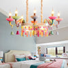 Glass Candle Suspension Light with Little Bell Kids Chandelier - Rebooters