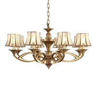 5/6/8 Lights Small Medium Large Chandelier Light Classic Curved Frosted Glass Lamp Polished Brass - Rebooters