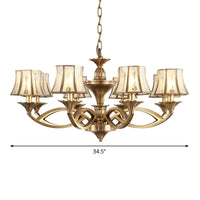 5/6/8 Lights Small Medium Large Chandelier Light Classic Curved Frosted Glass Lamp Polished Brass - Rebooters