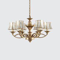 5/6/8 Lights Small Medium Large Chandelier Light Classic Curved Frosted Glass Lamp Polished Brass - Rebooters