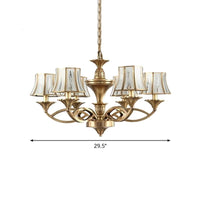 5/6/8 Lights Small Medium Large Chandelier Light Classic Curved Frosted Glass Lamp Polished Brass - Rebooters