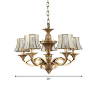 5/6/8 Lights Small Medium Large Chandelier Light Classic Curved Frosted Glass Lamp Polished Brass - Rebooters