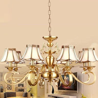 Polished Brass Scalloped Chandelier Lamp 8 Lights Ceiling Light - Rebooters
