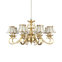 Polished Brass Scalloped Chandelier Lamp 8 Lights Ceiling Light - Rebooters