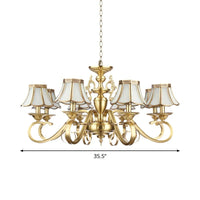 Polished Brass Scalloped Chandelier Lamp 8 Lights Ceiling Light - Rebooters