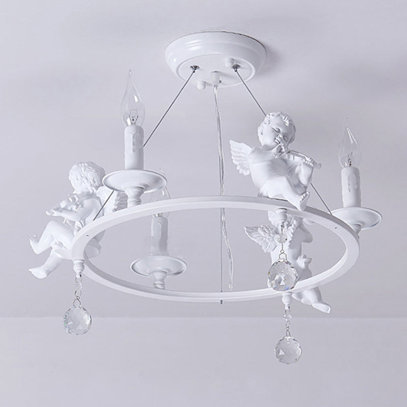Metal Ring & Candle Chandelier with Angel Villa Modern Light - Rebooters