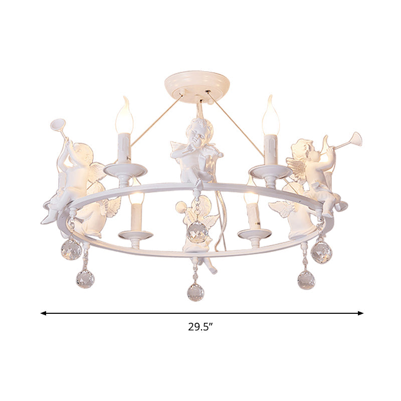 Metal Ring & Candle Chandelier with Angel Villa Modern Light - Rebooters