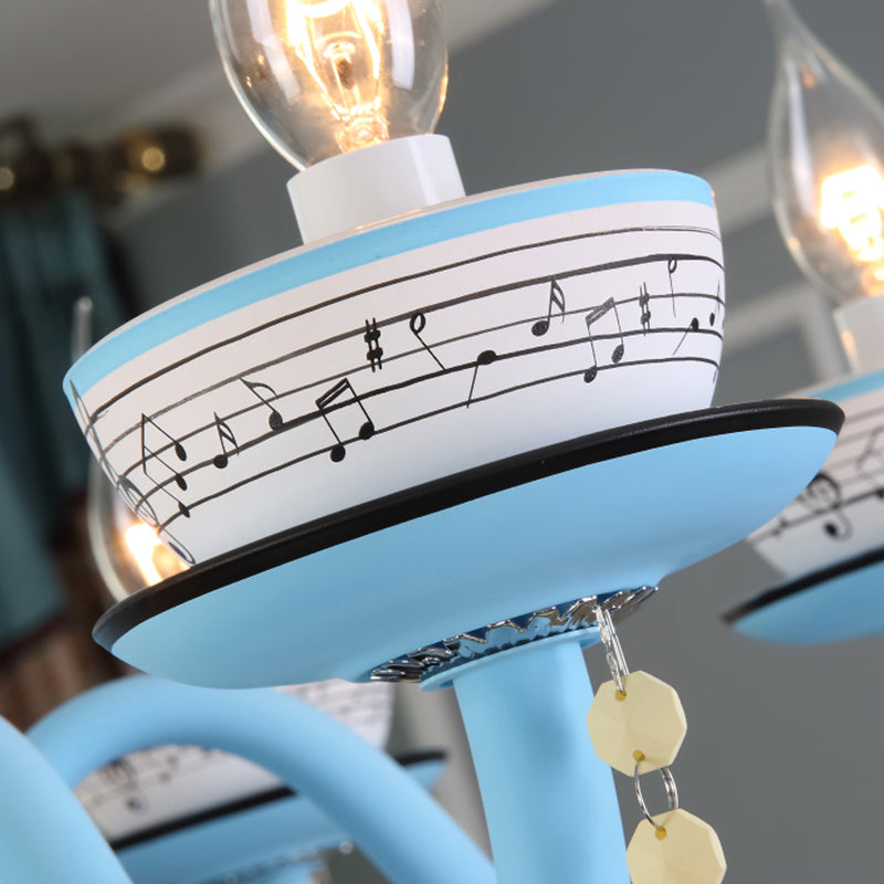 Candle Suspension Light with Little Bell and Musical Note Chandelier for Kids - Rebooters