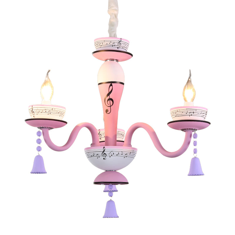Candle Suspension Light with Little Bell and Musical Note Chandelier for Kids - Rebooters