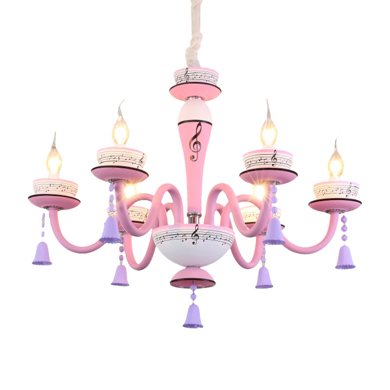 Candle Suspension Light with Little Bell and Musical Note Chandelier for Kids - Rebooters