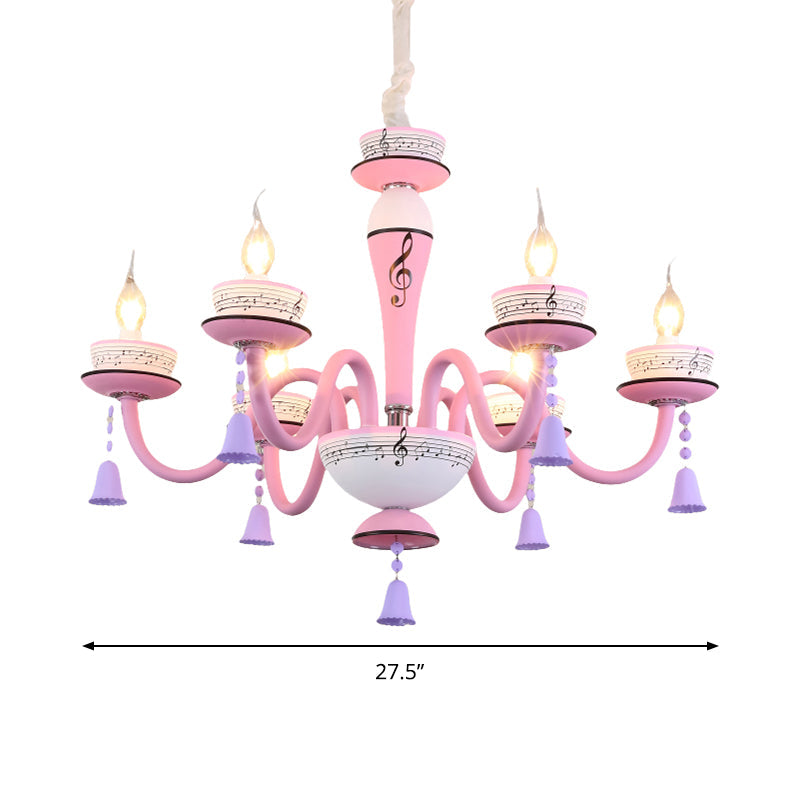 Candle Suspension Light with Little Bell and Musical Note Chandelier for Kids - Rebooters