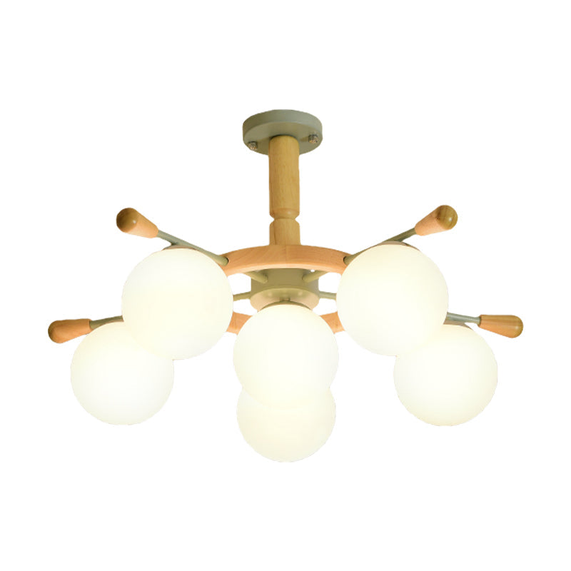 Modern Nordic Rubber Pendant Chandelier Blue Globe Shade - Rebooters