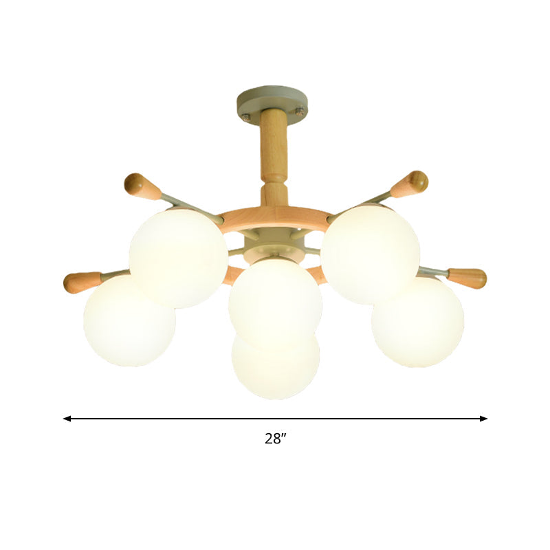 Modern Nordic Rubber Pendant Chandelier Blue Globe Shade - Rebooters
