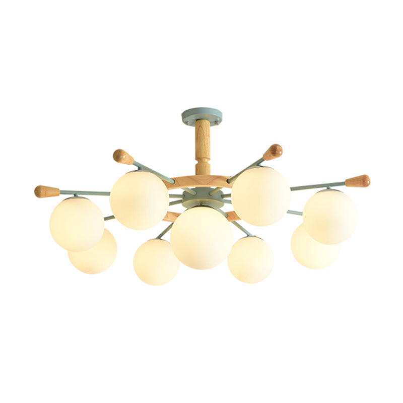 Modern Nordic Rubber Pendant Chandelier Blue Globe Shade - Rebooters
