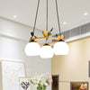Modern Design Globe Chandelier Lighting Glass Shade Yellow Chandelier with Bird for Living Room - Rebooters