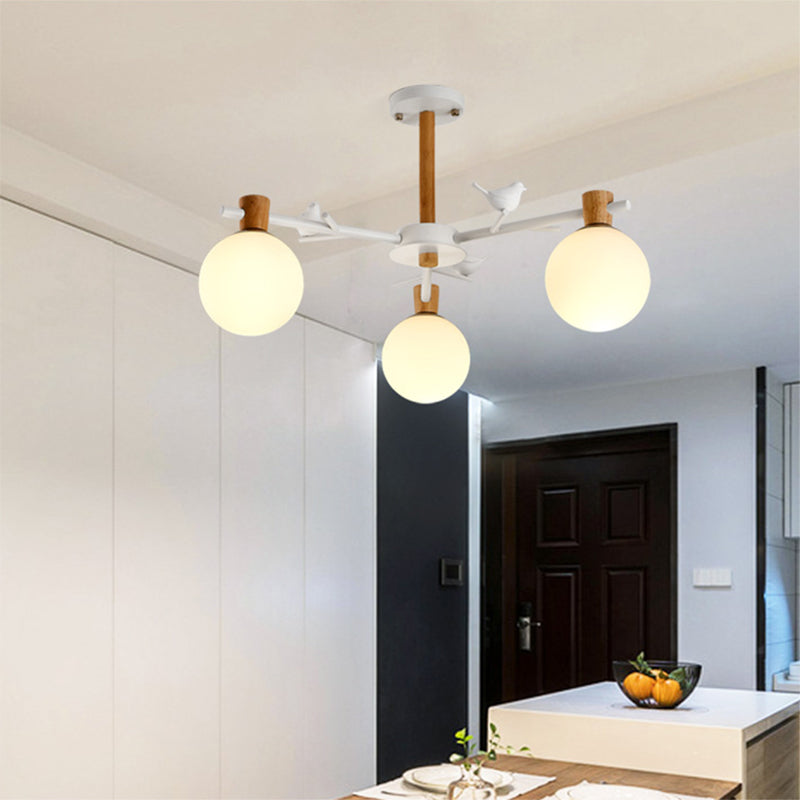 Nordic Fashion Sphere Pendant Lighting Iron Ceiling Light White - Rebooters