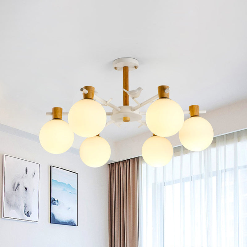 Nordic Fashion Sphere Pendant Lighting Iron Ceiling Light White - Rebooters
