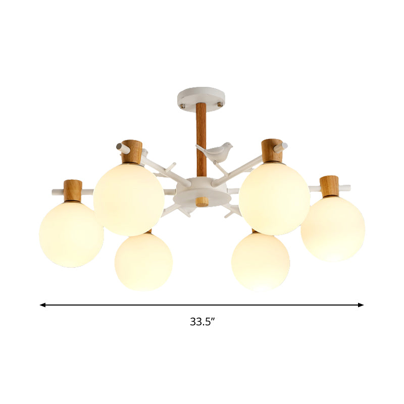 Nordic Fashion Sphere Pendant Lighting Iron Ceiling Light White - Rebooters