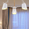 Living Room Tapered Shade Pendant Light with Antlers Fixture - Rebooters