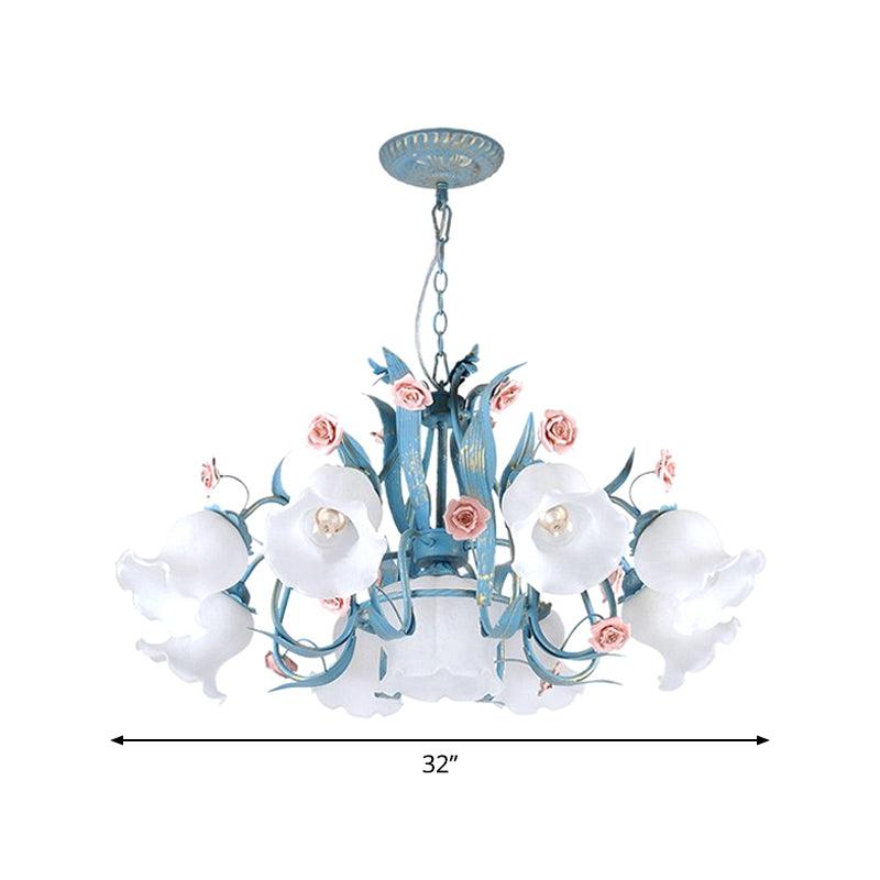 4/6/9-Head Chandelier Lamp Pastoral Style Floral Pendant Light - Rebooters