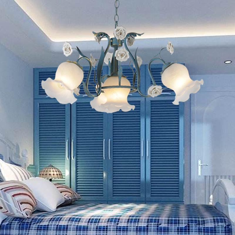 4/6/9-Head Chandelier Lamp Pastoral Style Floral Pendant Light - Rebooters