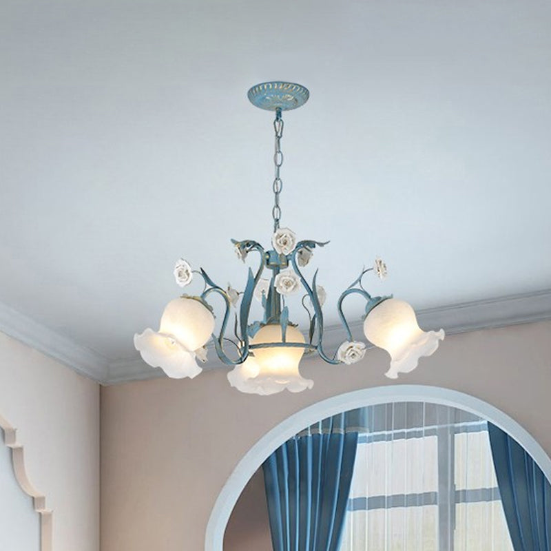 4/6/9-Head Chandelier Lamp Pastoral Style Floral Pendant Light - Rebooters