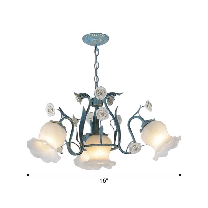 4/6/9-Head Chandelier Lamp Pastoral Style Floral Pendant Light - Rebooters