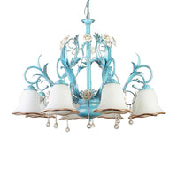 3/5/8-Bulb Up Chandelier Countryside Bedroom Lamp Blue - Rebooters