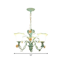 Floral Frosted Glass Hanging Chandelier 3/5-Light Blue - Rebooters