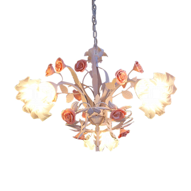 3 Bulbs Hanging Chandelier Romantic Pastoral Flower Light - Rebooters