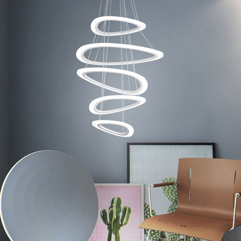 White Teardrop 4/5 Tiered Chandelier Simplicity LED Lamp - Rebooters