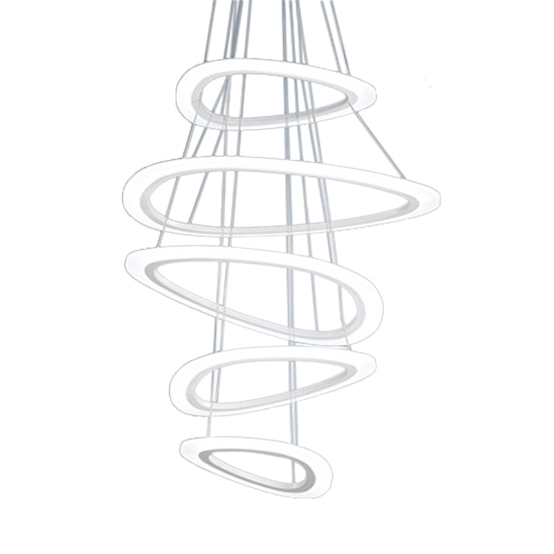 White Teardrop 4/5 Tiered Chandelier Simplicity LED Lamp - Rebooters