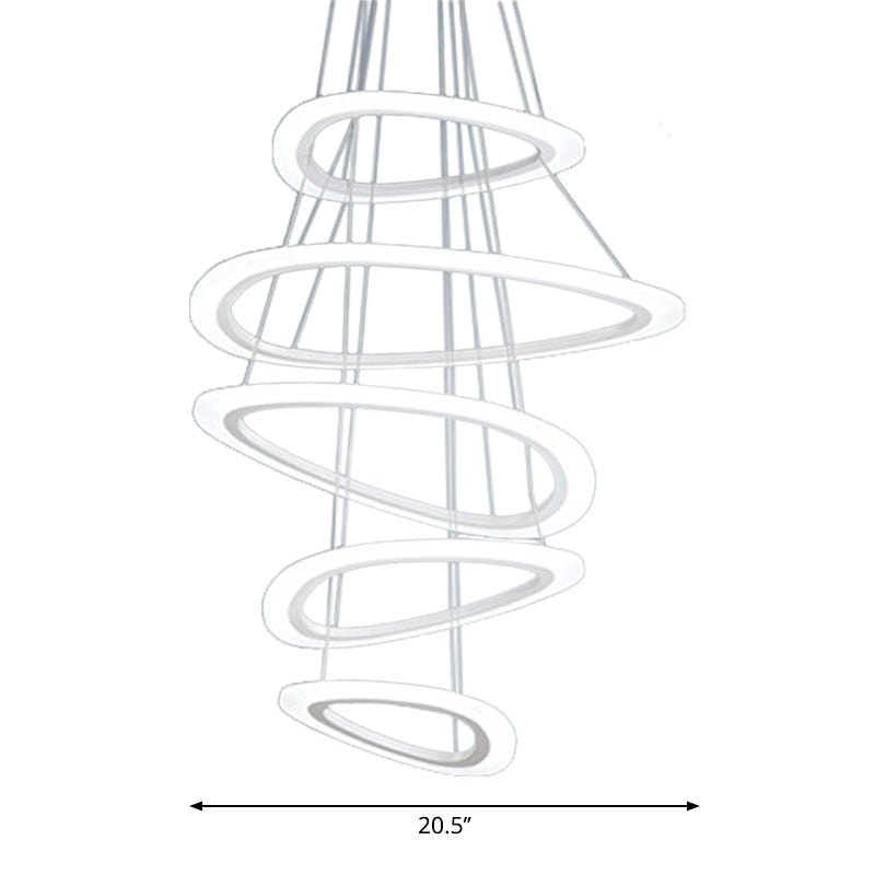 White Teardrop 4/5 Tiered Chandelier Simplicity LED Lamp - Rebooters